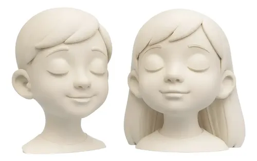 Exhibidor Infantil Cabeza Tamaño Niña 3d  23 Cm