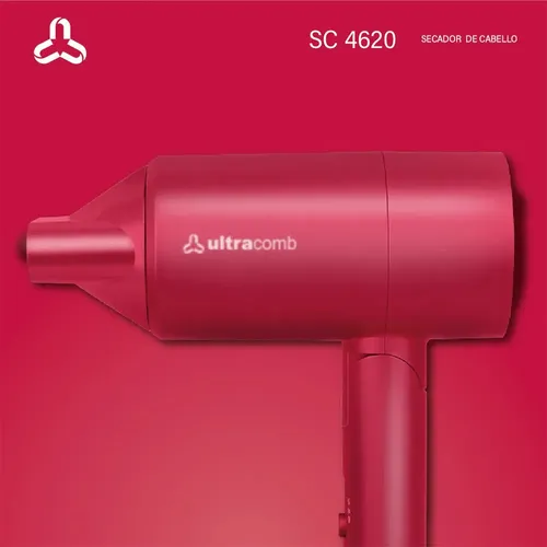 Secador De Pelo Ultracomb 2200w Sc-4620 2200W Ion QT Plegable Compacto Viaje