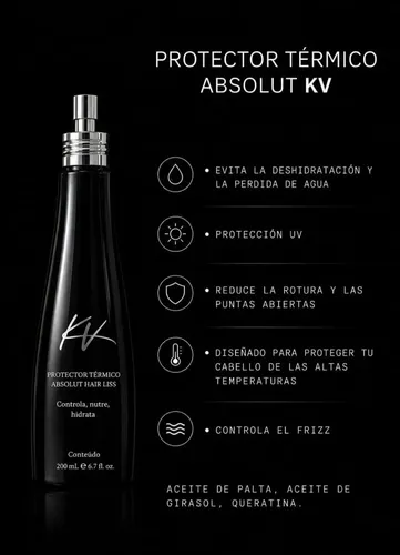 Protector Térmico Absolut Hair Liss Kv 200ml