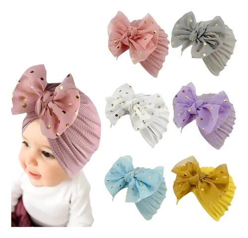 @.. Gorritos Para Bebé Niña Moño Gorros Turbantes Headwrap