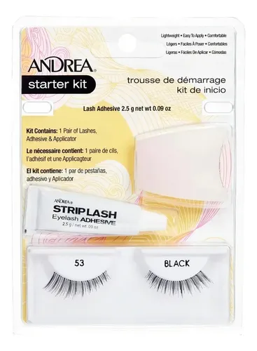 Kit Pestañas Postizas En Tiras Andrea Pegamento Y Aplicador