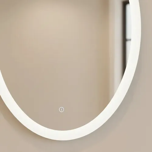 Espejo 8 Con Luz Led Touch 20w Oval Deco Baño Moderno Sin Marco