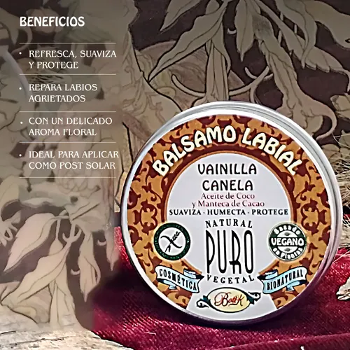 Bálsamo Labial en lata Vanilla canela Boti-k Puro