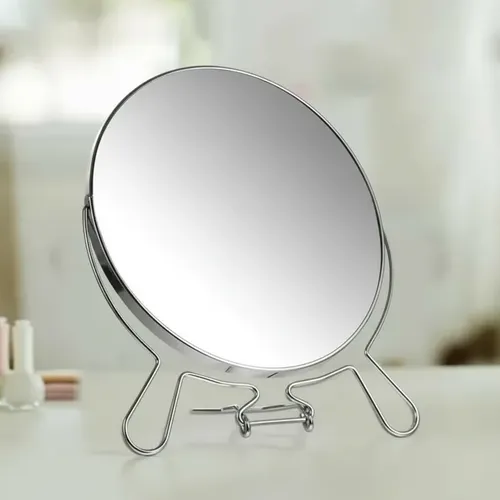 Espejo De Metal Bifaz 8 Pulgadas Con Aumento Maquillaje