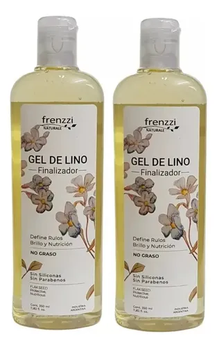 Kit 2 Gel Finalizador Rulos Gel De Lino 350ml Frenzzi