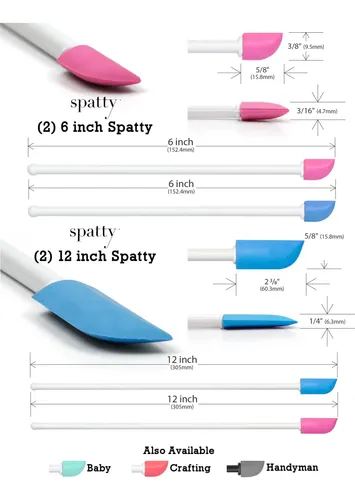Spatula Spatty Daddy Pack De 4 (15 Y 30 Cm) Azul/rosa Para M