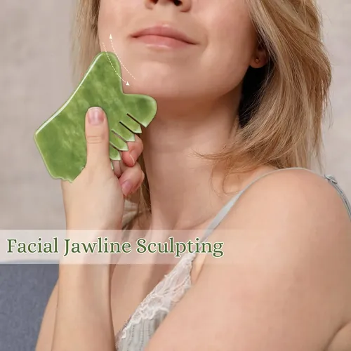 Masajeador Leosense Peine De Jade 10cm Para Gua Sha