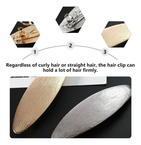 2 Broches De Pelo Ovalados Largos Para Mujer, A La Moda