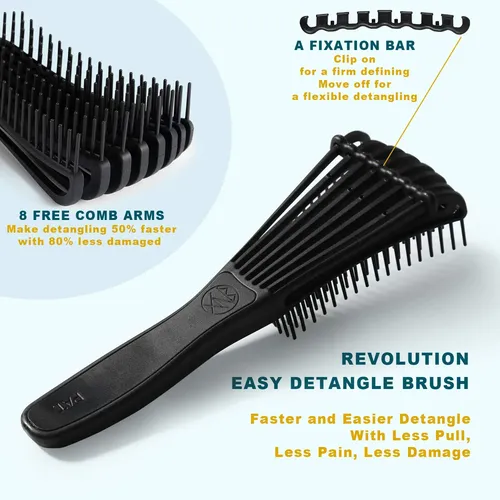 Cepillo Desenredante Brushzoo Para Cabello Rizado Con Cepill