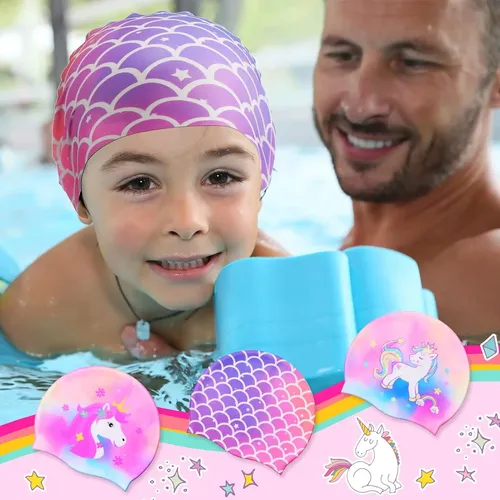3 Piezas Gorro De Baño Para Niños Gorro De Baño Impermeab…