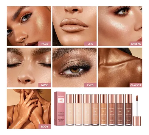 Resaltado Iluminador Nacarado Líquido Brillante Facial