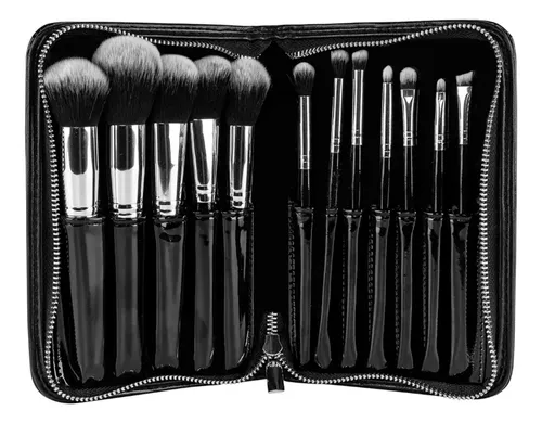Set De Brochas Maquillaje Profesional Alta Gama + Estuche Negro