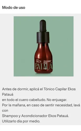 Tonico Capilar Anticaída Natura Ekos Pataua 30ml
