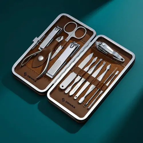 Set 12 Herramientas Manicura Y Pedicura Dehuka, Kit Completo Uñas, Estuche Incluido – Profesional Y Hogar