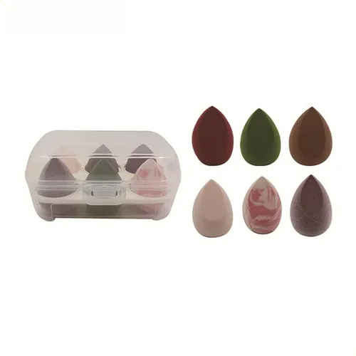 Juego De 6 Esponjas De Belleza En Forma De Gota De Agua, Esp