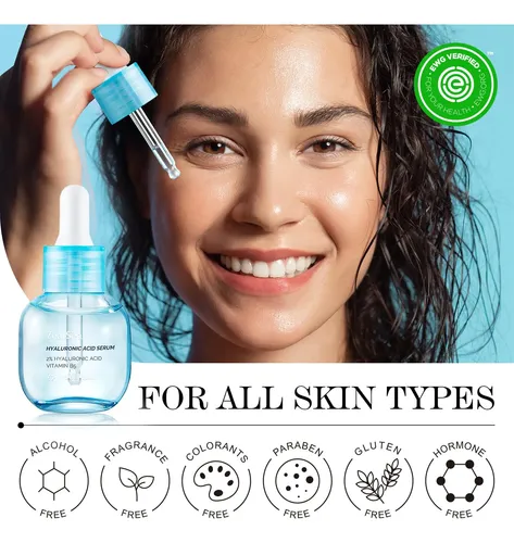 Sérum De Ácido Hialurónico Zealsea Para Rostro, 1 Onza Todo Tipo De Piel Día/noche