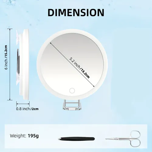Espejo Aumento Led 10x20x30x Viaje Recargable Regalo