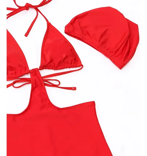Traje De Baño Bi Con Estampado Dividido Y Estampado De Sombr