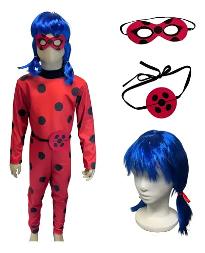 Disfraz Lady Bug Completo Peluca Cartera Antifaz Miraculous