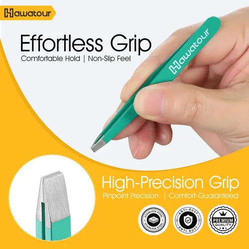 Set De Pinzas Y Tijeras Para Cejas Hawatour Acero Inoxidable