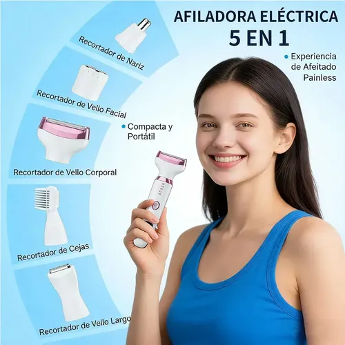 A, Depiladora Eléctrica Waikil 4 En 1 For Mujer, Con