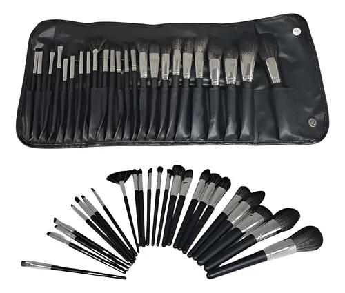 Kit Estuche Con 24 Brochas De Maquillaje