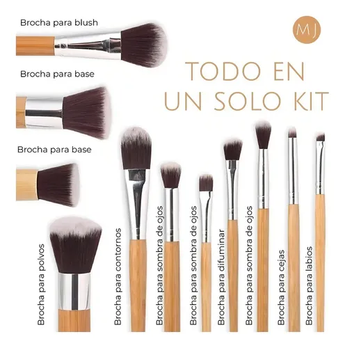 Q 11 Brochas Maquillaje Bambú Cxsm Set M