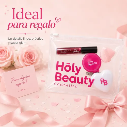 Combo Glow Cartera Holy Beauty Con Gloss Cisne Luz Y Espejo