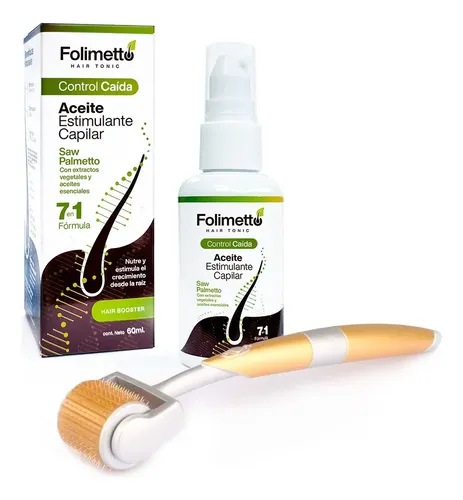 Aceite Anticaída Folimetto + Dermaroller Adrs Pro Capilar