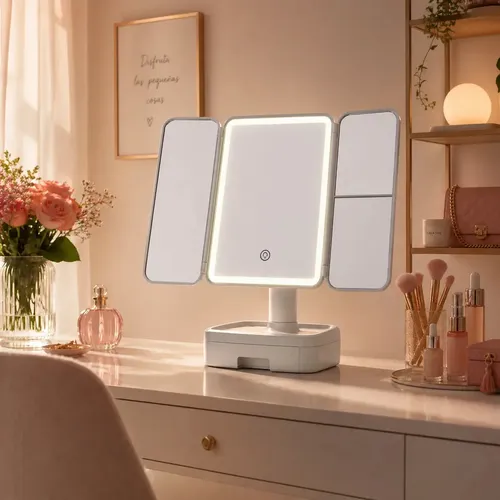Espejo Inteligente C/luz Led Aumento 2x 3x 10x Base Y Cajon