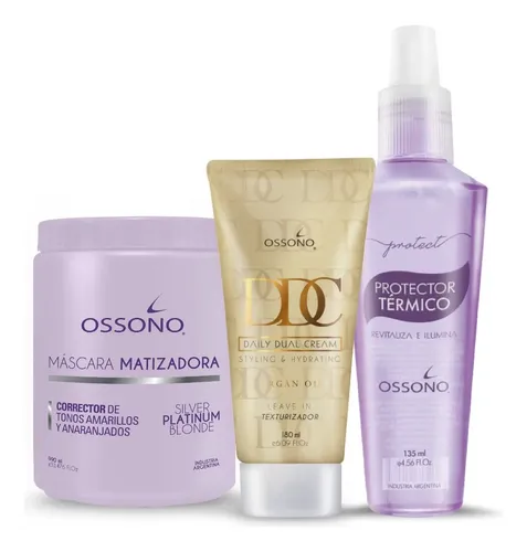 Mascara Matizador Protector Termi Crema Peinar Kitx3 Ossono