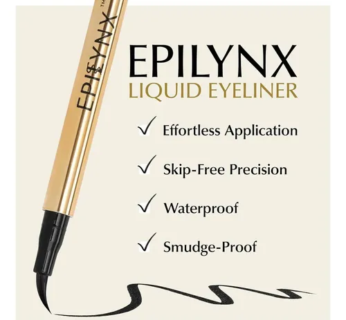 Eyeliner Líquido Impermeable Epilynx 2ml Negro Vegano
