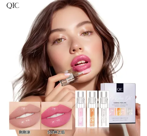 Set 3 Aceites Labiales Cambia De Color Hidratantes