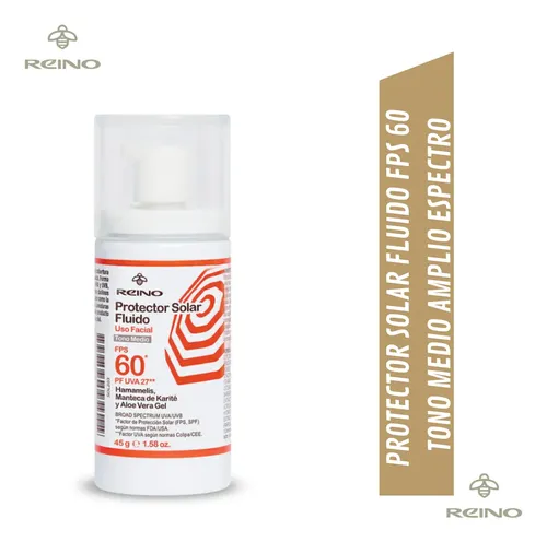 Protector Solar Spf 60 Facial Corporal Fluido Tono Medio