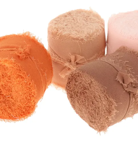 4 Cintas De Seda De Gasa Para Ramos De Novia, Naranja