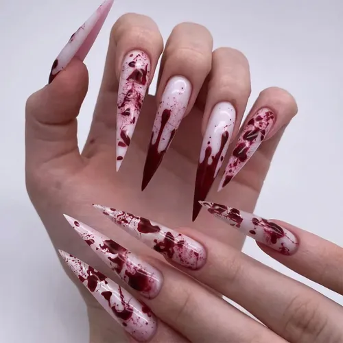 Ropa De Halloween, Manicura Francesa, Uñas Largas Y Ty-299