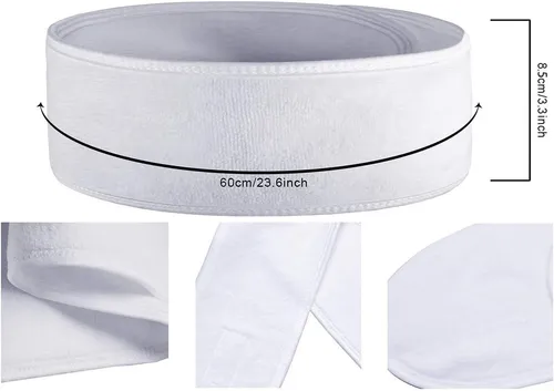 6 Diademas De Microfibra Blanca For El Pelo, Cinta De Prote