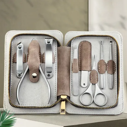Herramientas Para Cortar Uñas Estuche De Pu De Viaje Kit B