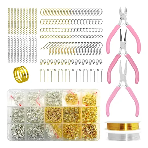 Kit 1166 Pzs Joyería Con Tenazas Plateadas Y Doradas