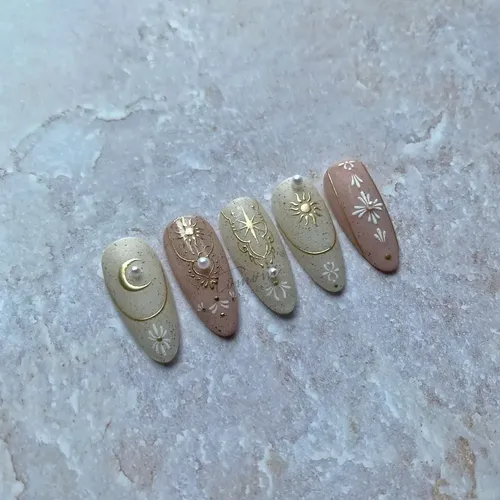 Adhesivo Para Uñas Con Forma De Sol, Luna Y Estrella, De Lar