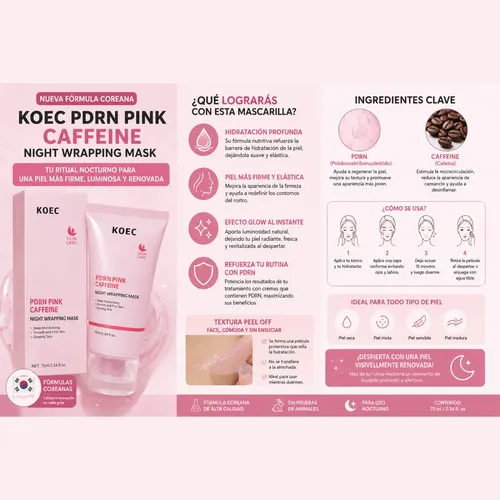 Mascarilla Pdrn Cafeína Colágeno Peel Off 75ml