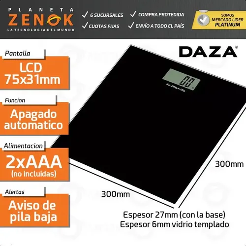 Balanza De Baño Vidrio Templado Medicion Cuidado Salud