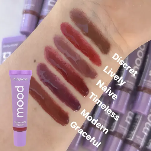 Lipgloss Labial Colour Lips Liquido Mood Ruby Rose
