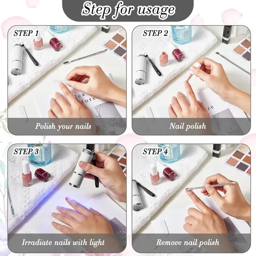Lámpara Uv Portátil Manicura 9 Leds Plata Con Lima