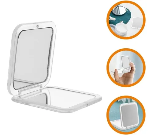 Espejo Compacto Plegable Mini Con Aumento De 7x, Espejo