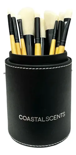 Set Brochas Maquillaje Coastal Scents 10 Piezas Mango Bambú Estuche