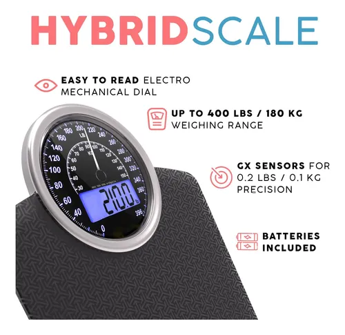 Báscula De Baño Analógica Y Digital Adamson Hybrid Scale Negro