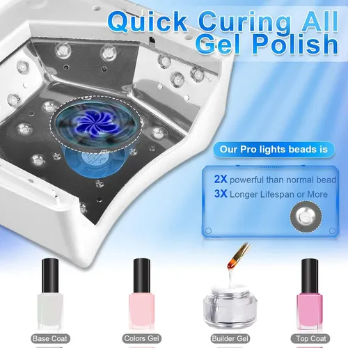 Lámpara De Uñas Uv Led Inalámbrica Imene 72w Con