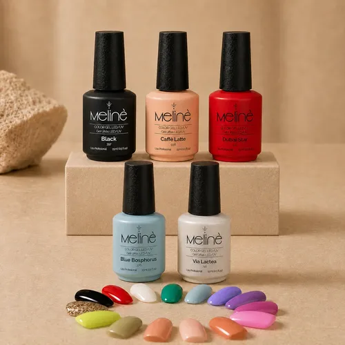 Esmalte Semipermanente Meline X 5 Unidades Colores Led/uv