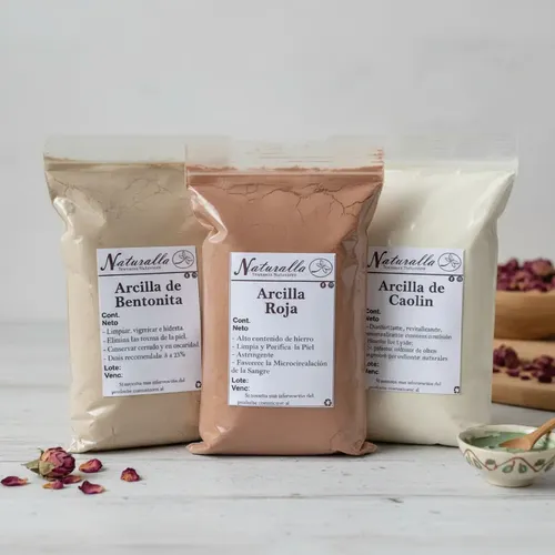 Oferta!! Combo Arcillas Caolin, Roja Y Bentonita 500gr C/u